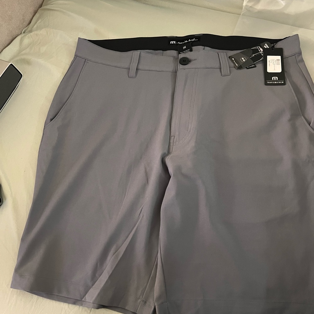 Travis Mathew Gray Flat Front Shorts